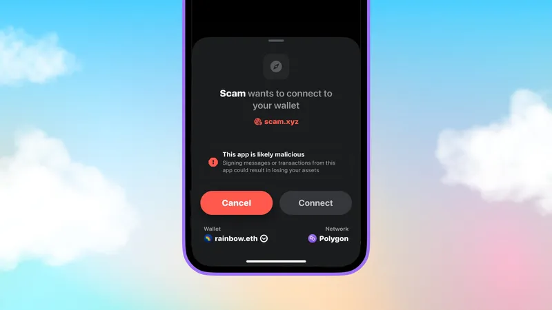 Rainbow Wallet warning screenshot